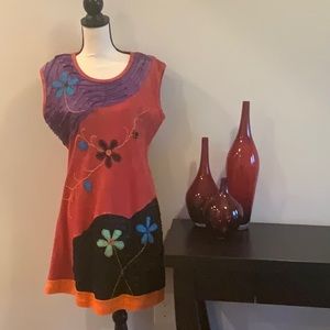Cotton sleeveless dress. Size XL. 100% cotton made in Nepal.